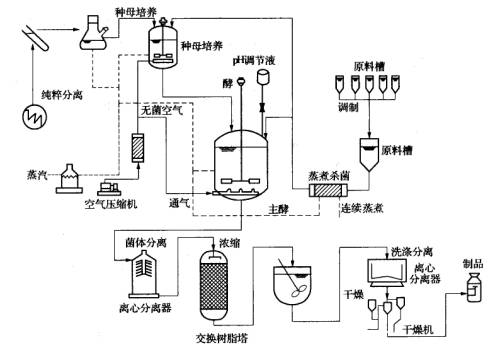 生物發(fā)酵罐工藝流程圖